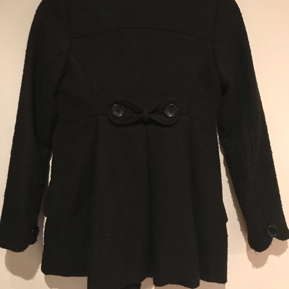 Jacket warm Double Breasted Black Pea Coat - Picture 3 of 5